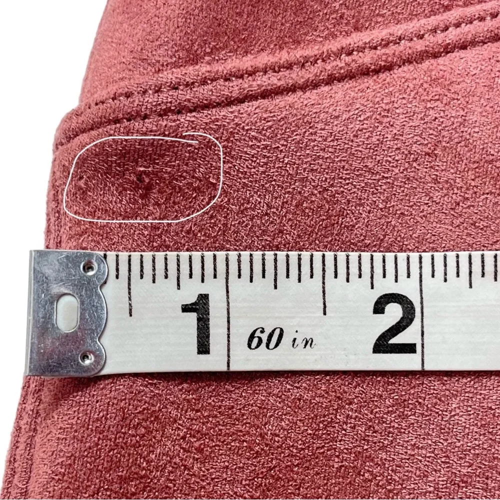 Spanx Women Medium Petite Rich Rose Pink Faux Suede Legging‎